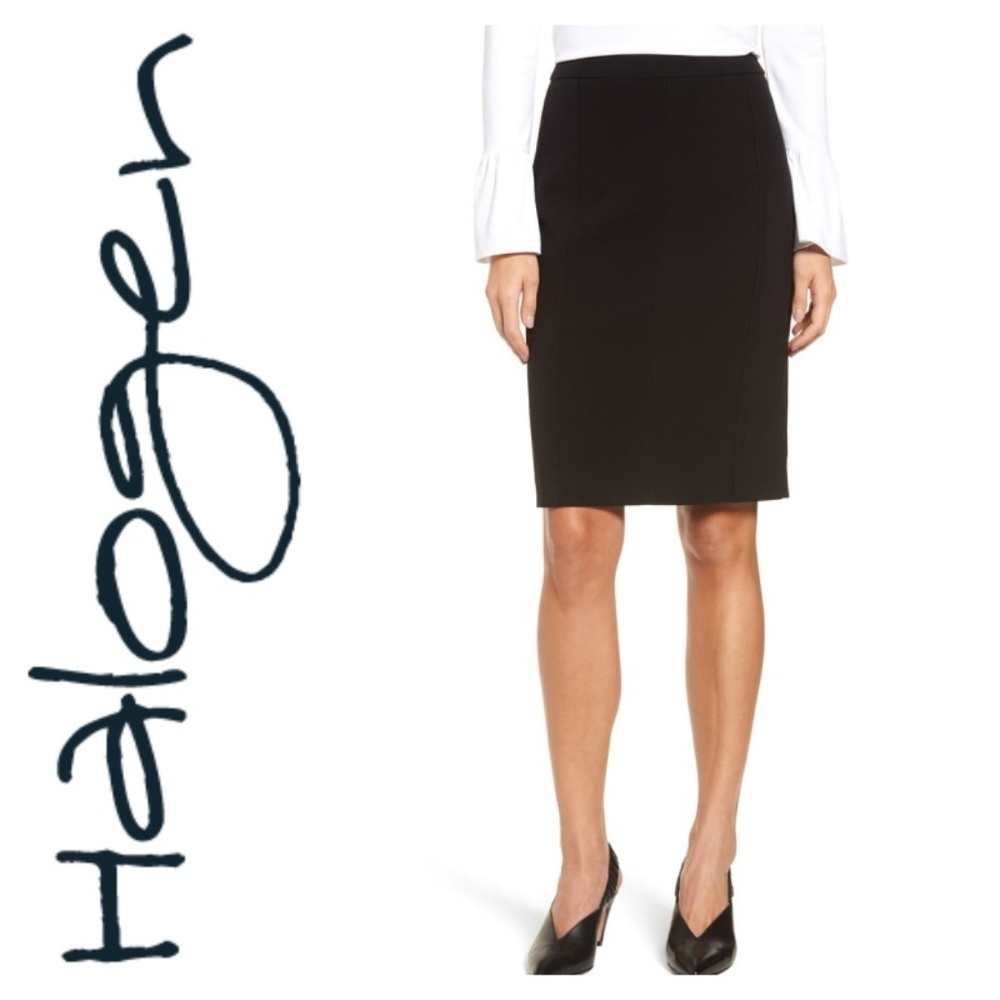 Halogen Black Seamed Fully Lined Pencil Skirt